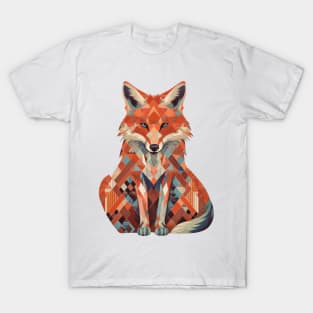 Spectrum Fox: Radiant Op Art Red Fox T-Shirt